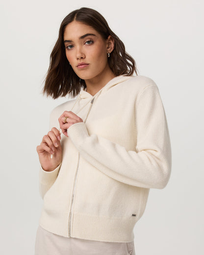 Émilie Cashmere Hoodie Women's Porcelain Zip | Vuori shop