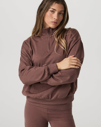 Granite Half Zip Women's Sable Heather Sweatshirt | Vuori discount