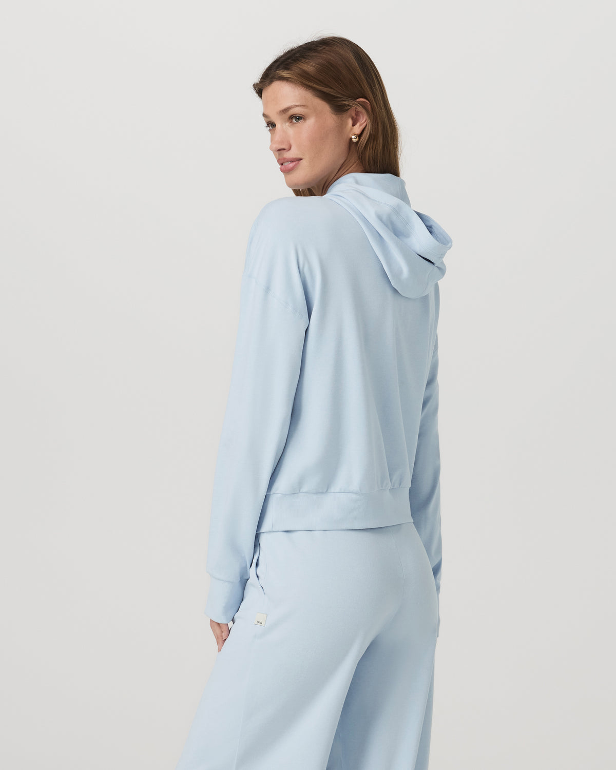 Women's Halo Modern Full Zip Hoodie Soft Sky Heather | Vuori sale