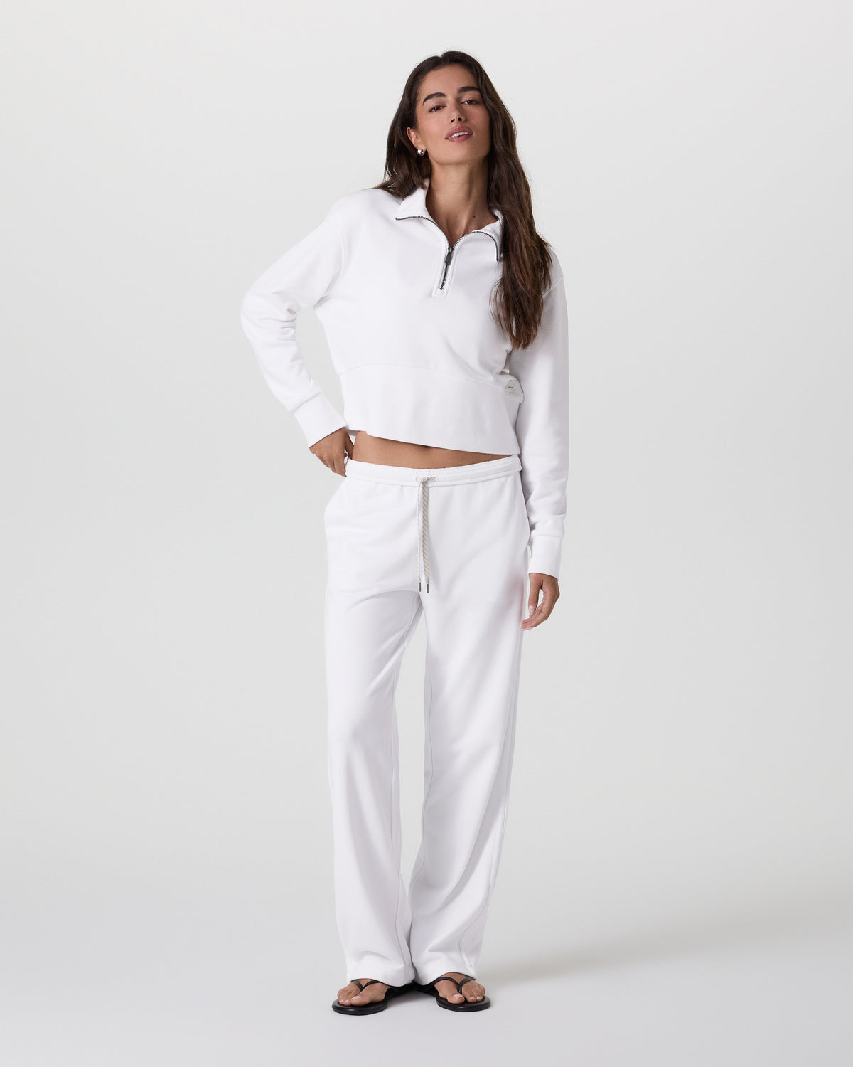 Sedona Cropped Half Zip White | Vuori shop