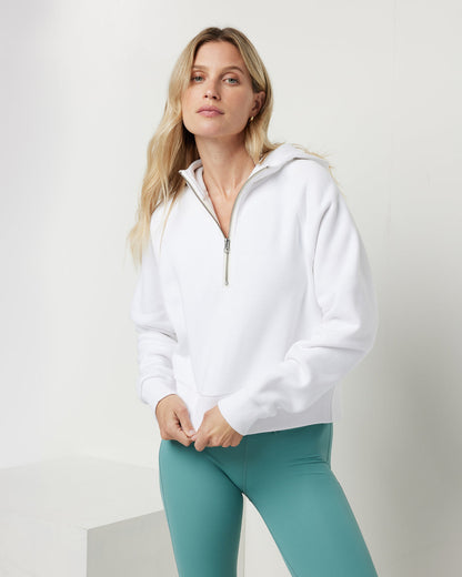 Restore Half Zip Hoodie Women's White Hoodie | Vuori online