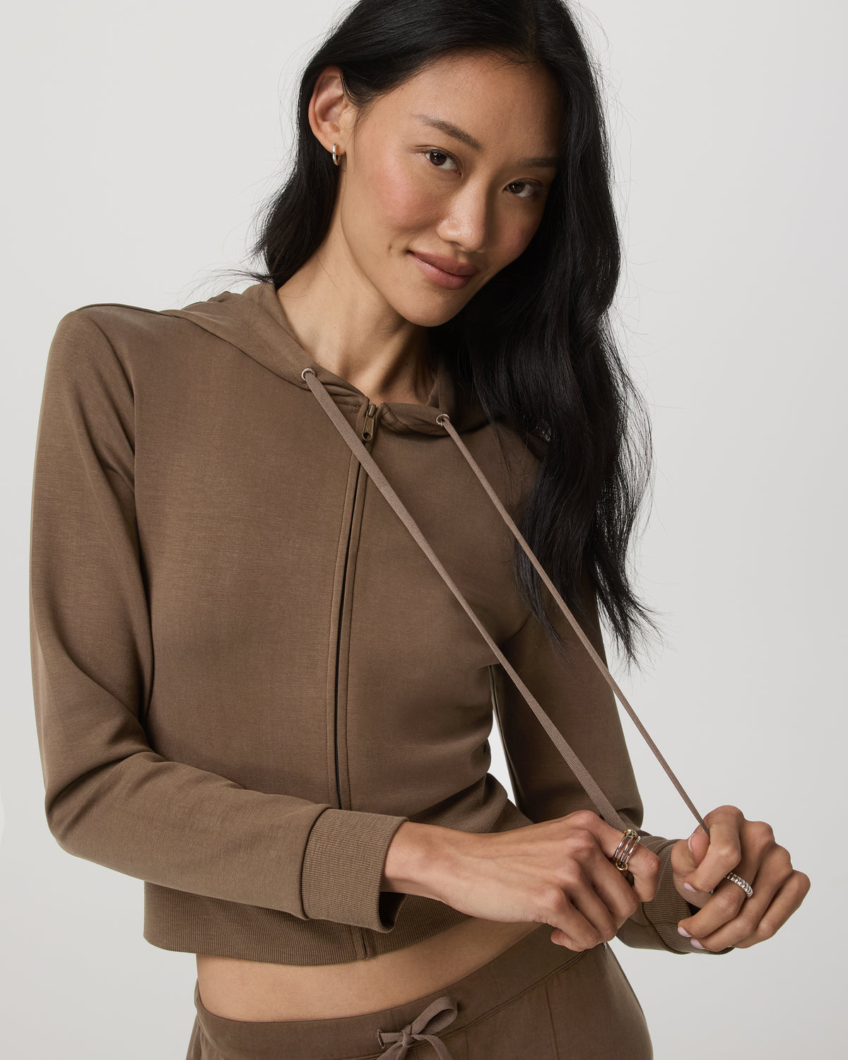 Compose Full Zip Hoodie Women's Espresso Zip-Up Jacket | Vuori outlet