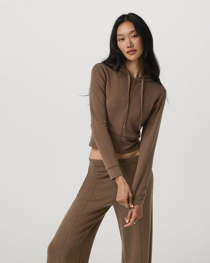 Compose Full Zip Hoodie Women's Espresso Zip-Up Jacket | Vuori outlet