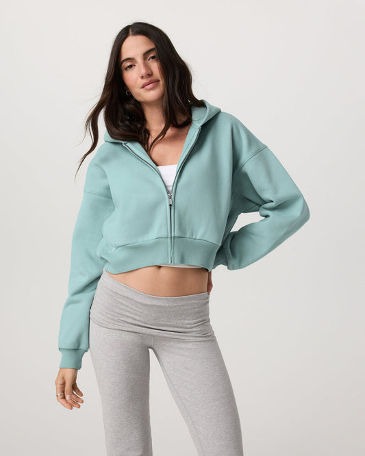 Restore Mini Full Zip Hoodie Women's Sea Spray Jacket | Vuori for sale