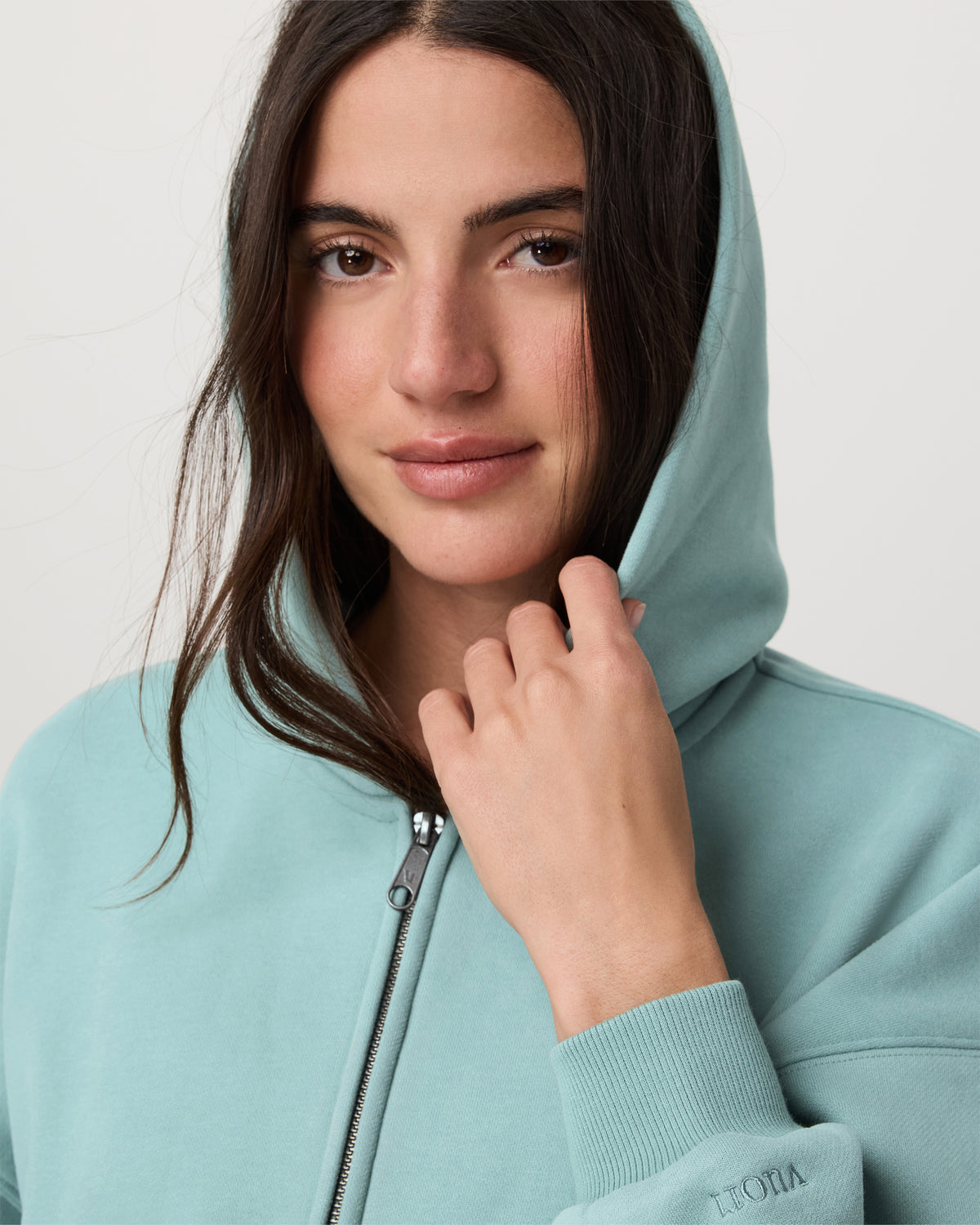 Restore Mini Full Zip Hoodie Women's Sea Spray Jacket | Vuori for sale
