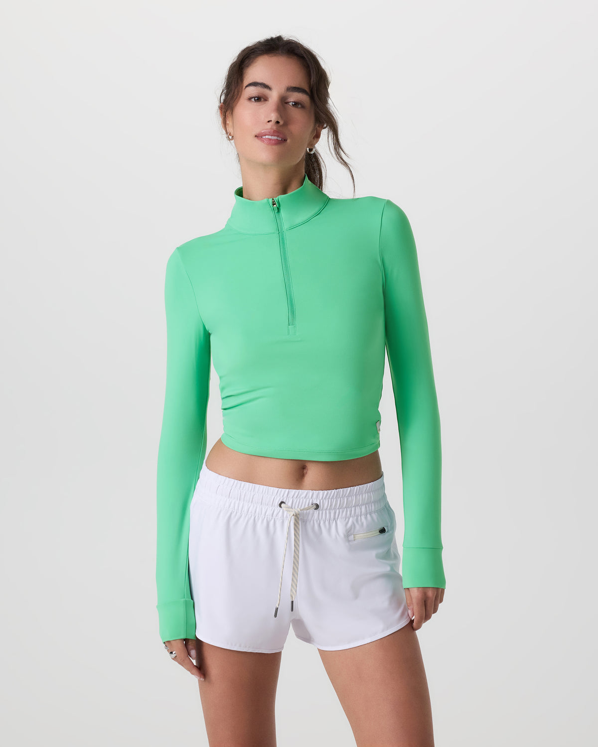 Studio Half Zip Women's Ligh Bergamot Workout Jacket | Vuori online