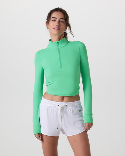 Studio Half Zip Women's Ligh Bergamot Workout Jacket | Vuori online