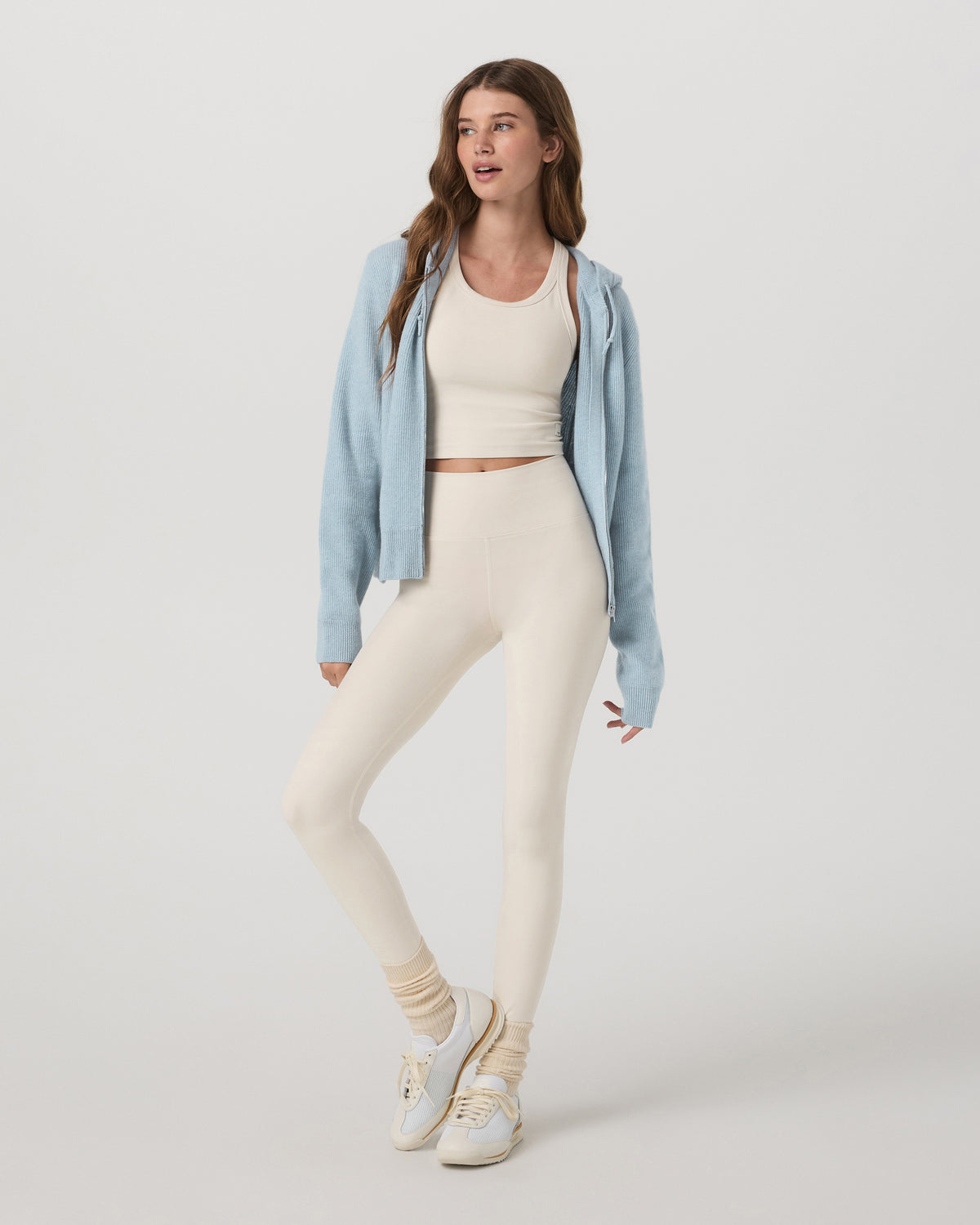 Émilie Cashmere Hoodie Women's Bluebell Zip | Vuori discount