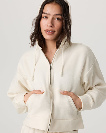 Beach Fleece Zip Up Women's Natural Full-Zip Hoodie | Vuori outlet
