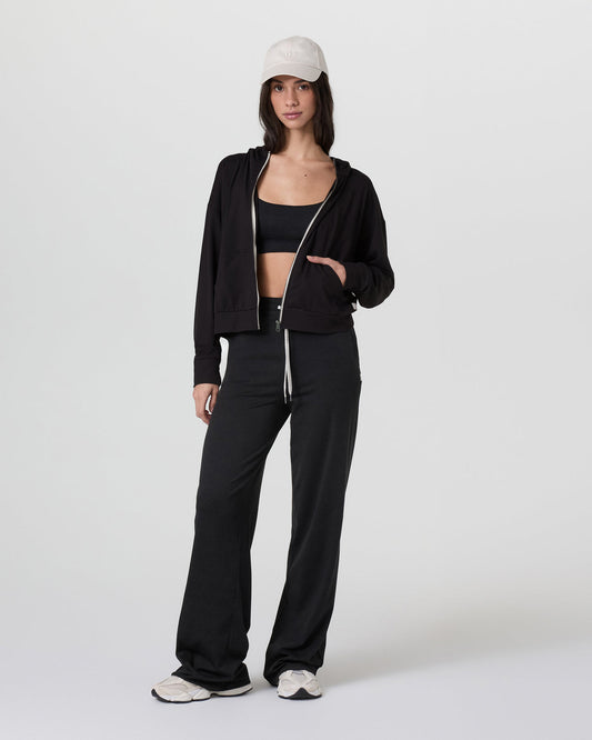 Halo Modern Full Zip Hoodie Solid Black | Vuori sale