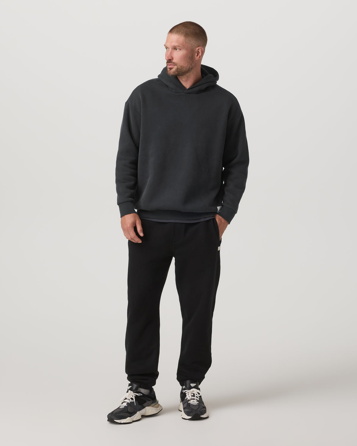 Restore Oversized Hoodie Washed Black | Vuori for sale