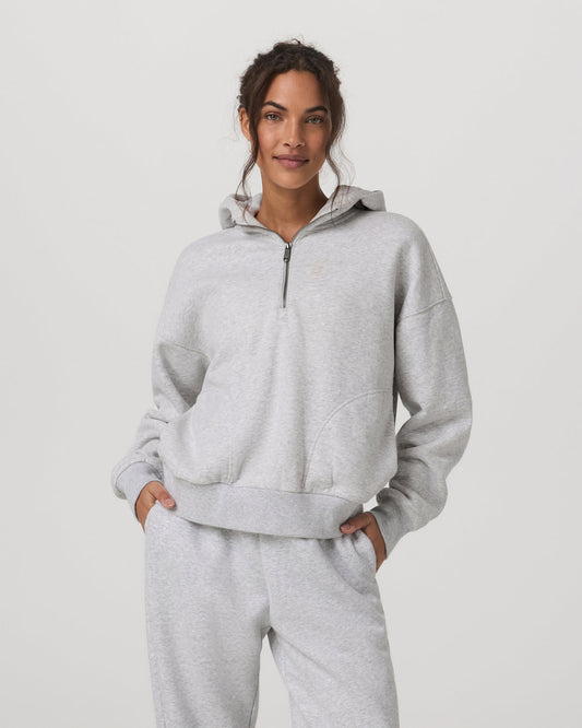 Restore Relaxed Half Zip Hoodie Pale Grey Jacket | Vuori online
