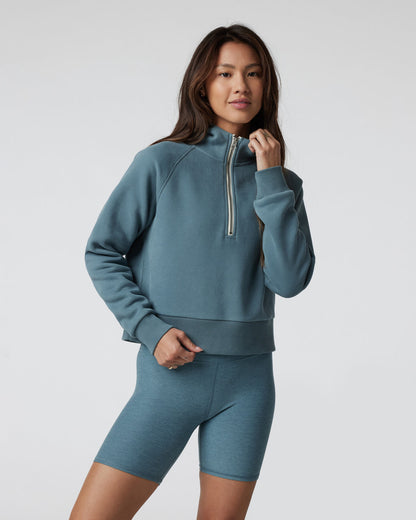 Restore Half Zip Hoodie Women's Smoke Blue Hoodie | Vuori onsale
