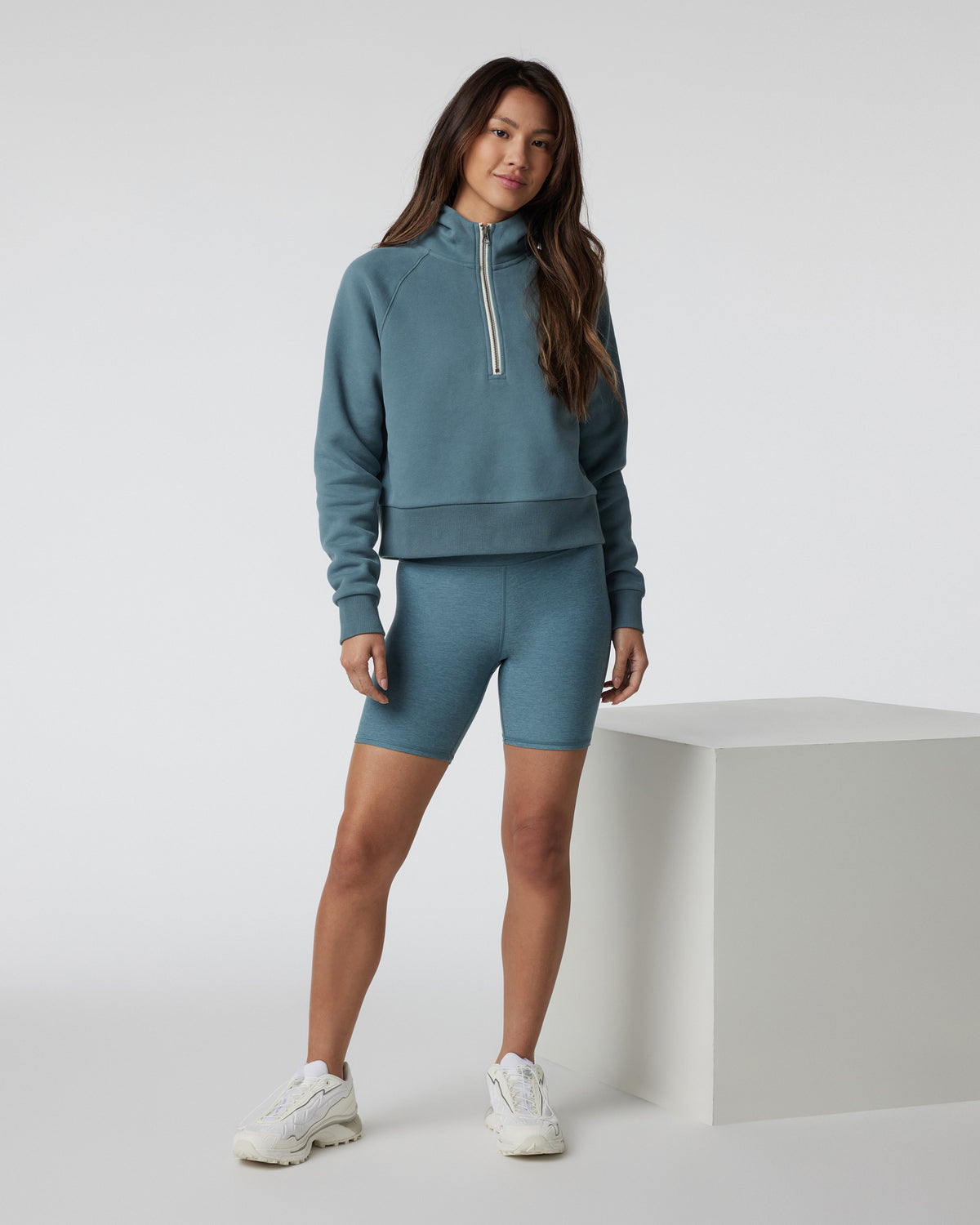 Restore Half Zip Hoodie Women's Smoke Blue Hoodie | Vuori onsale