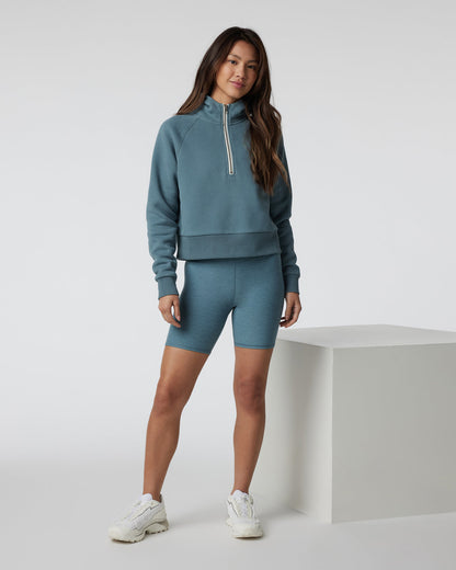 Restore Half Zip Hoodie Women's Smoke Blue Hoodie | Vuori onsale