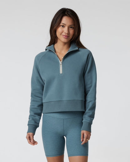 Restore Half Zip Hoodie Women's Smoke Blue Hoodie | Vuori onsale
