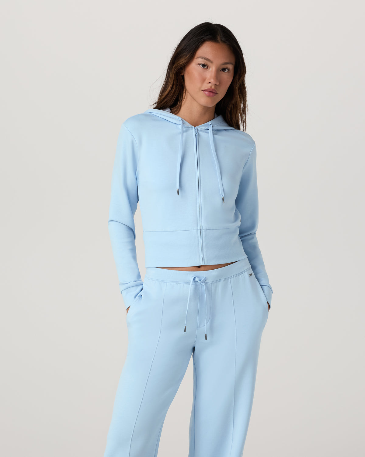 Compose Full Zip Hoodie Women's Crystal Blue Jacket | Vuori shop