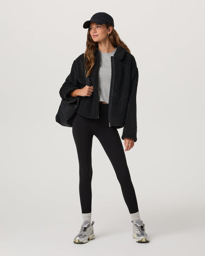Lou Full Zip Jacket Women's Black Fleece Jacket | Vuori shop