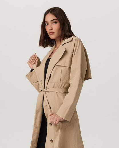Rhodes Trench Coat Classic Women's Khaki Trench | Vuori onsale