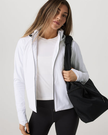 Chilled Out Full Zip Women's White Training Jacket | Vuori onsale