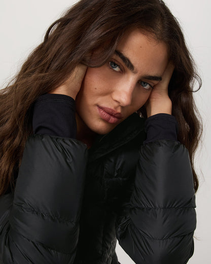 Women's Coordinate Packable Down Jacket Black Zip Up | Vuori for sale