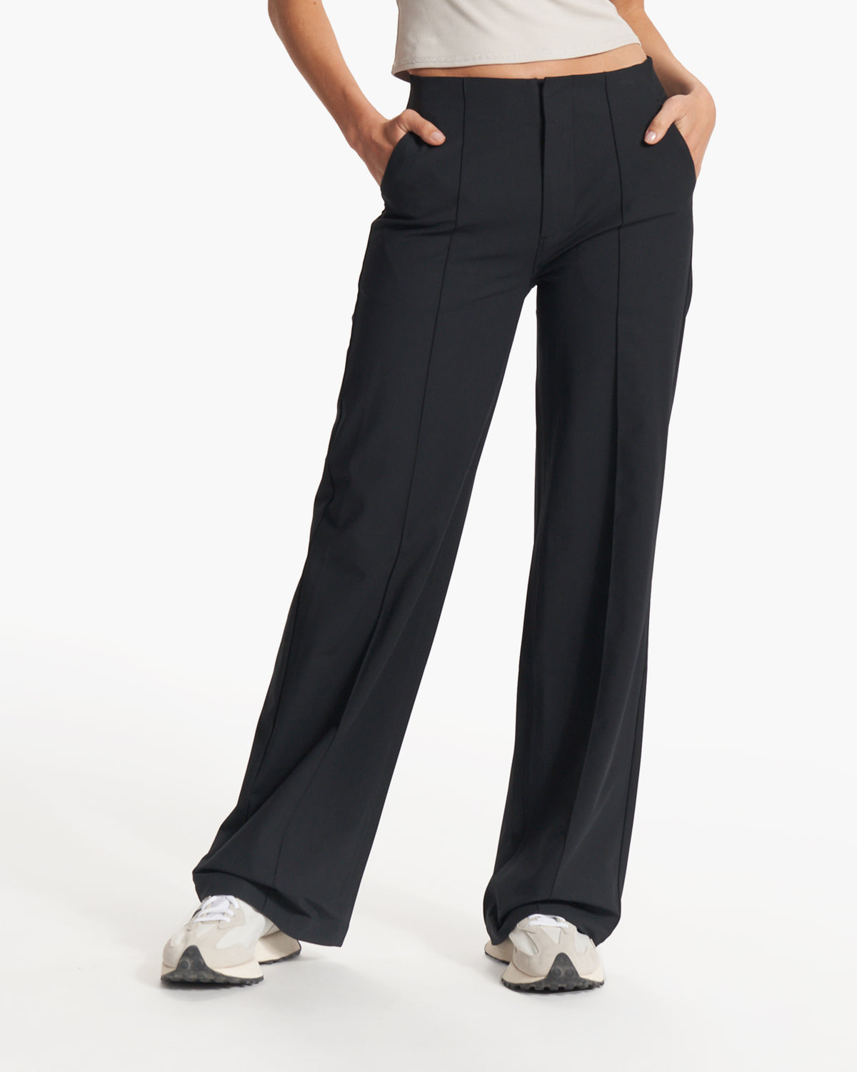 Women's Meta Wideleg Black Tailored Pants | Vuori for sale