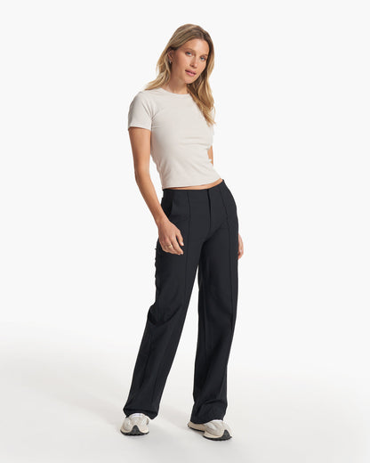 Women's Meta Wideleg Black Tailored Pants | Vuori for sale
