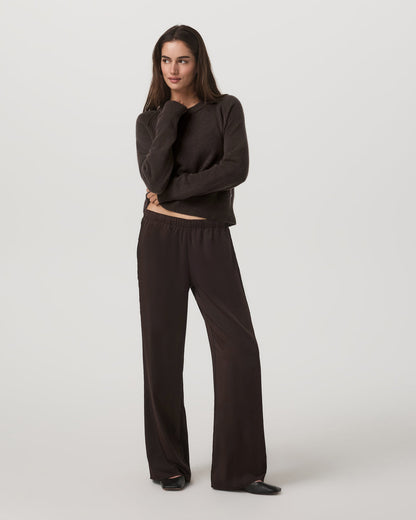 Nova Satin Wideleg Pant Women's Dark Java Pants | Vuori onsale