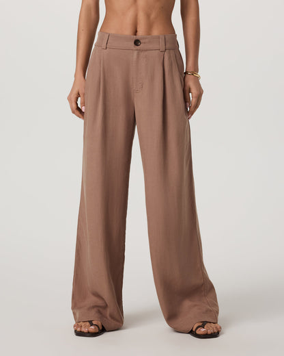 Trestles Twill Wideleg Women's Nutmeg Trouser Pants | Vuori discount
