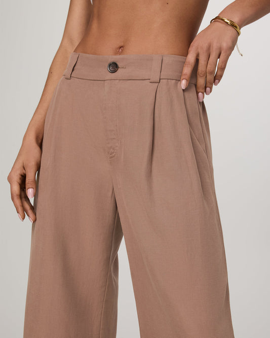 Trestles Twill Wideleg Women's Nutmeg Trouser Pants | Vuori discount