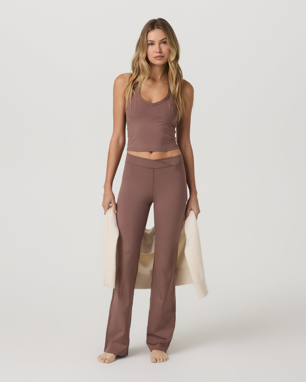 Inversion Rib Slim Flare Women's Sable Slim Flare Leggings | Vuori outlet