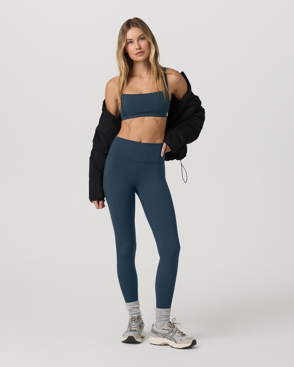 Inversion Rib Legging Women's Ocean Blue Rib Knit Leggings | Vuori discount