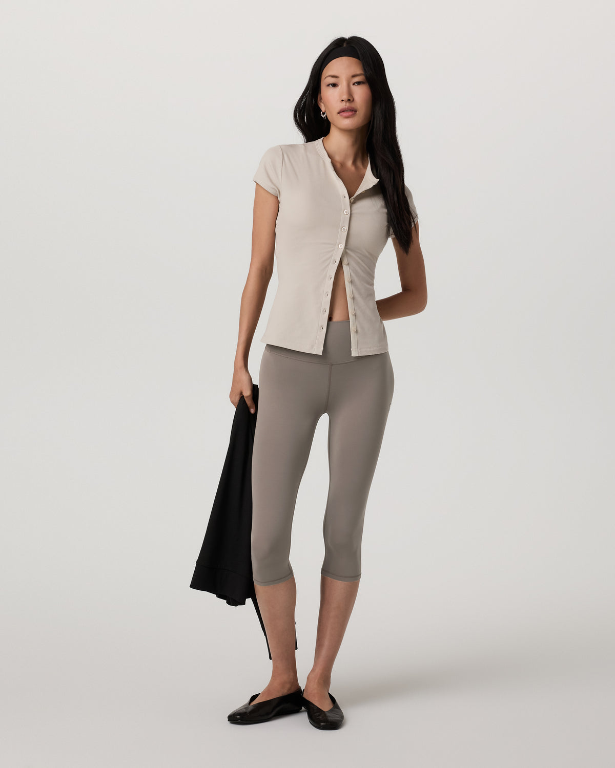 Vuori AllTheFeels™ Crop Legging Smokey Taupe Leggings | Vuori for sale