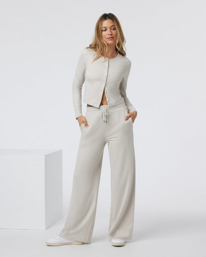 Halo Essential Wideleg Ecru Heather | Vuori online