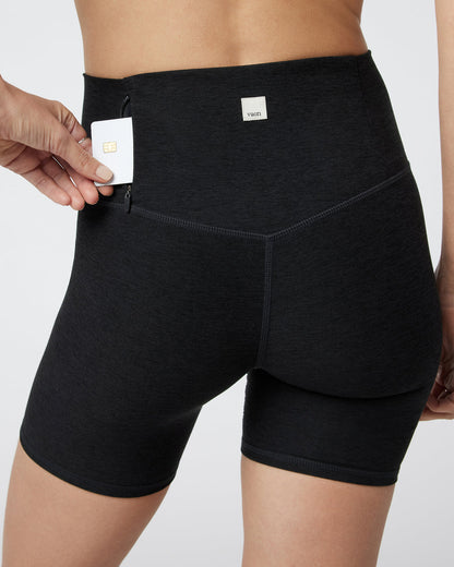 Clean Elevation Shorty Black Heather Biker Shorts | Vuori outlet