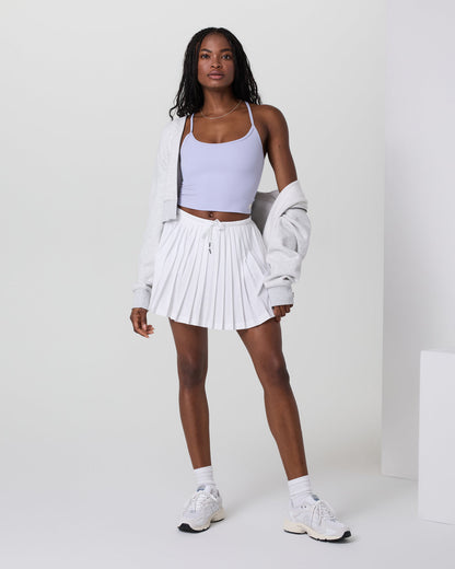 Clementine Pleated Skirt 15" White | Vuori outlet