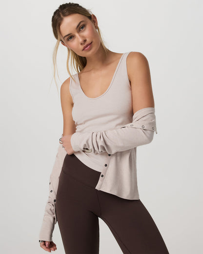 Pose Twin Tank Women's Ecru Heather Tank Top | Vuori shop
