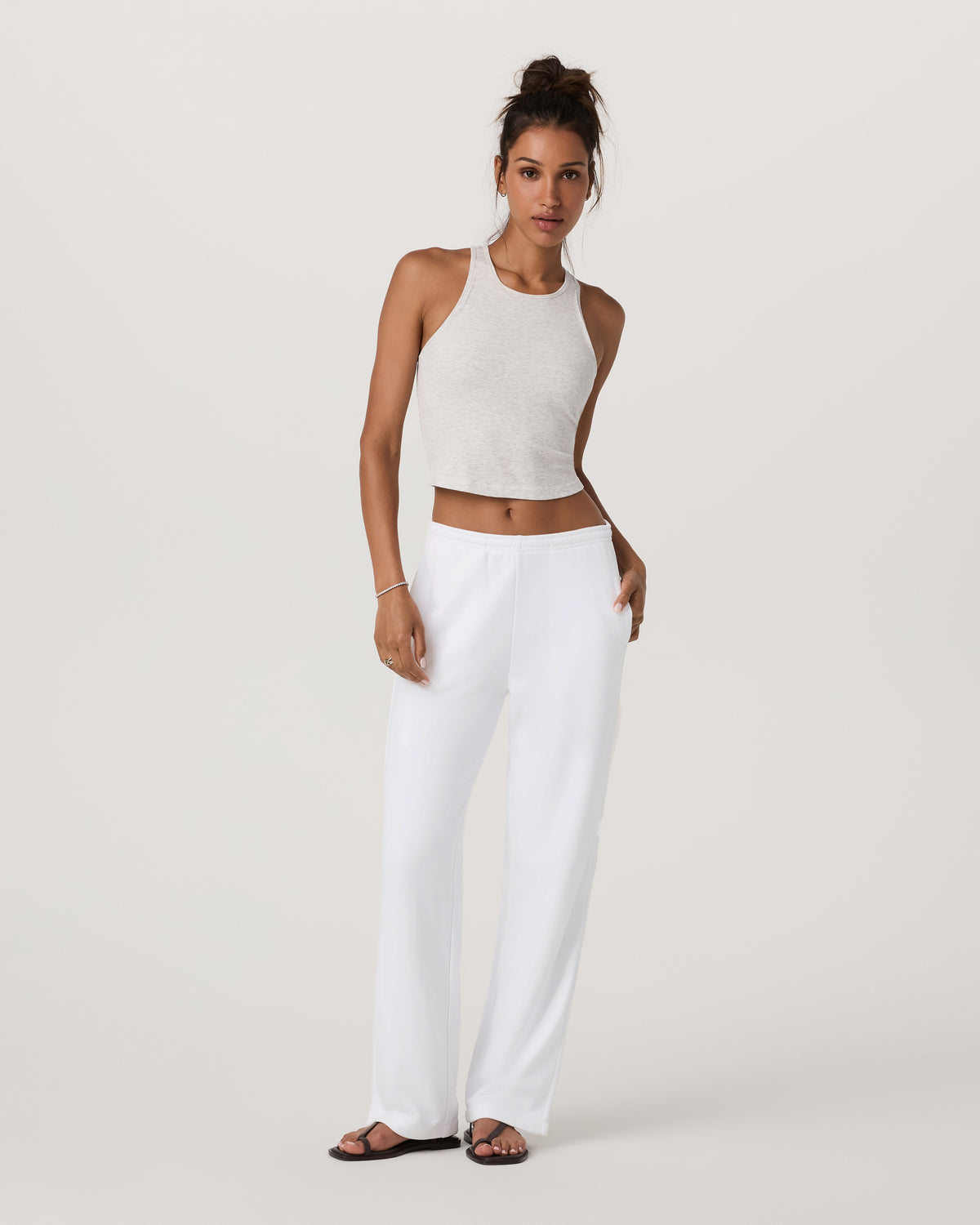 Pose Plyo Tank White Rib Tank Top with Built in Bra | Vuori outlet