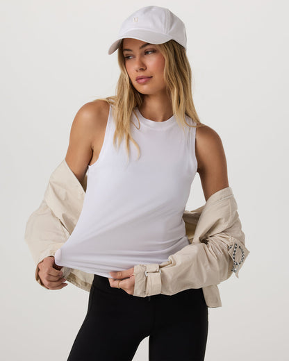 Energy Top Long Women's White Performance Tank Top | Vuori discount
