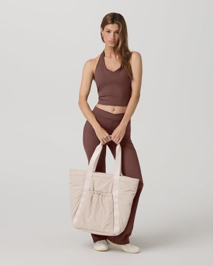 Inversion Rib Tank Women's Sable Halter Fitness Top | Vuori online