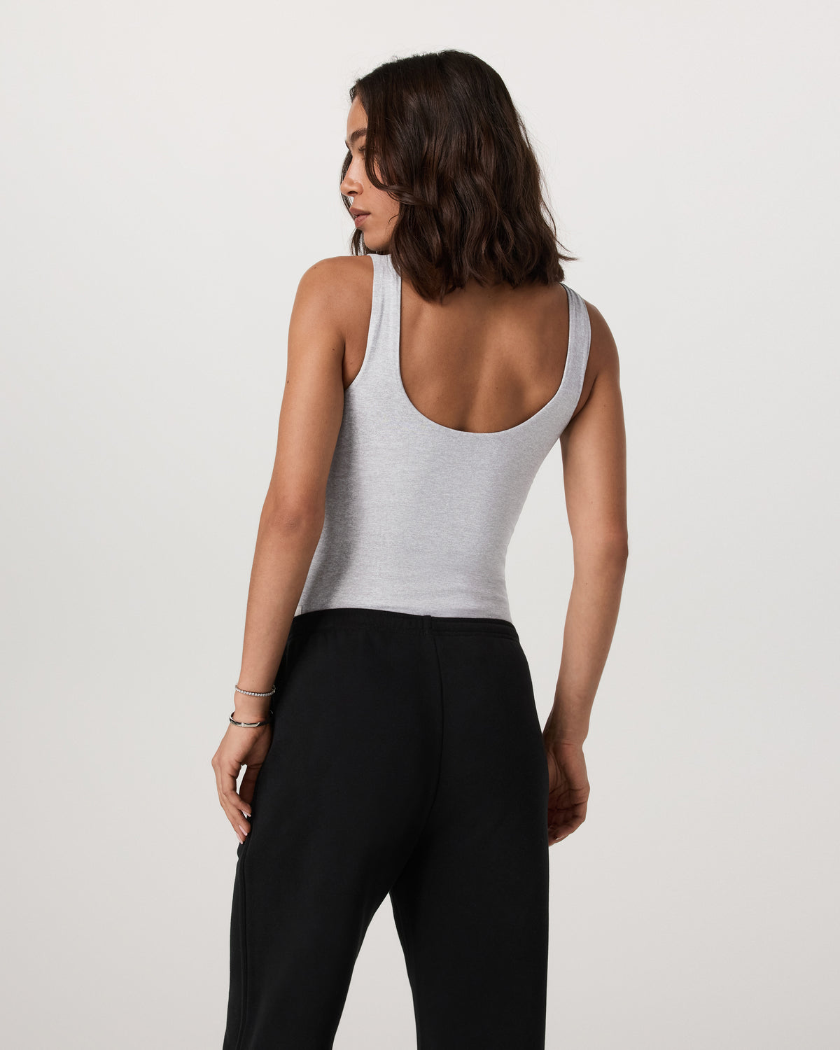Sleeveless Halo Bodysuit Pale Grey Heather Bodysuit | Vuori for sale