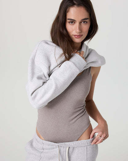 Sleeveless Halo Bodysuit Cobblestone Heather | Vuori discount