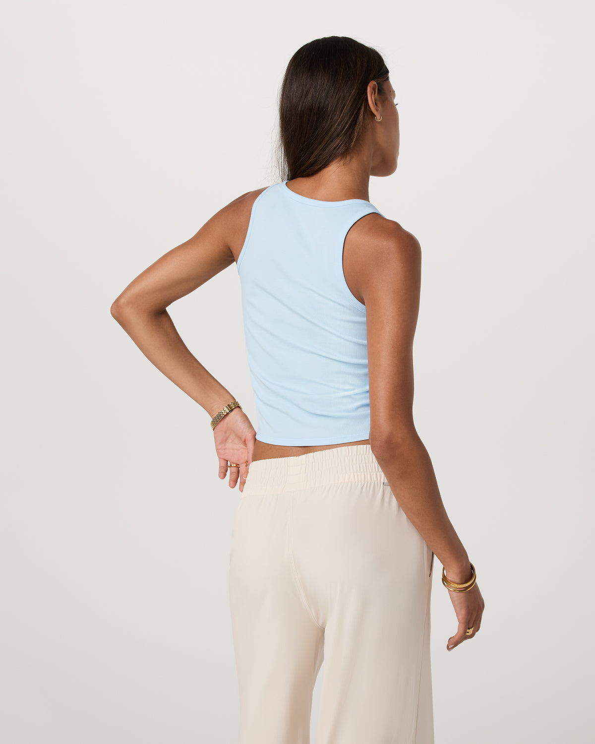 Pose Cardigan Tank Light Mist | Vuori shop
