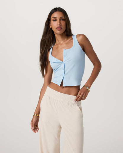 Pose Cardigan Tank Light Mist | Vuori shop