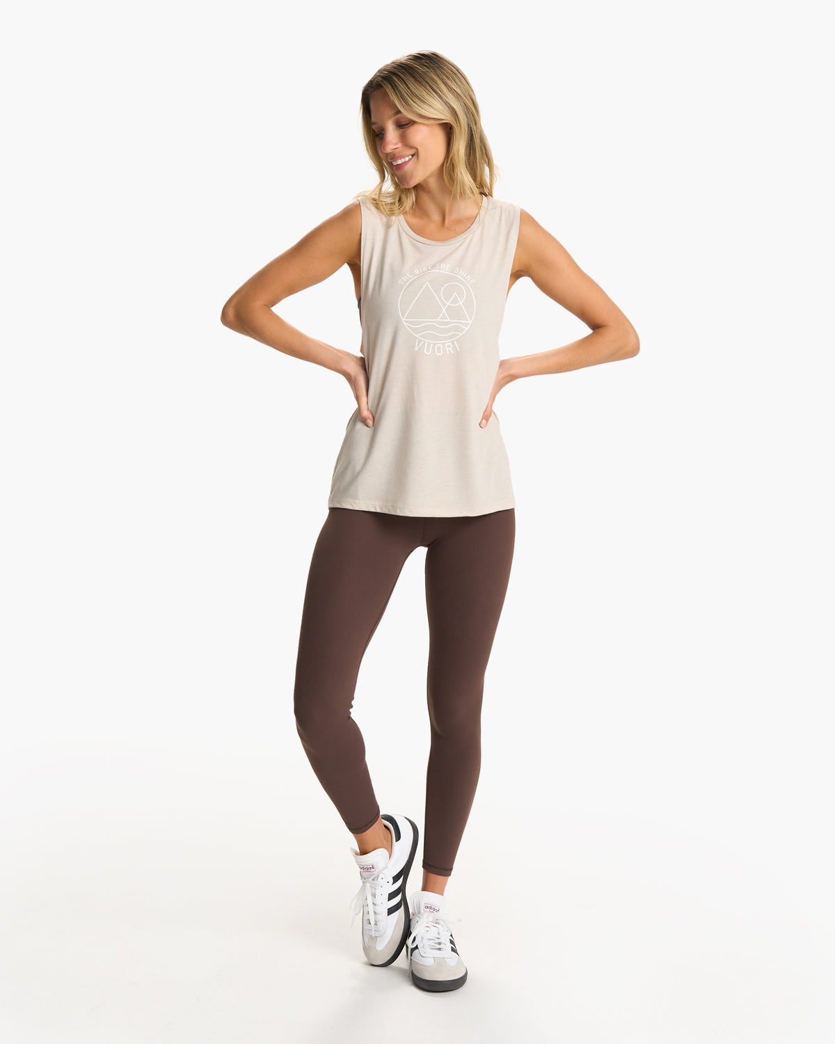 The Rise The Shine Tank Heather Dust | Vuori onsale