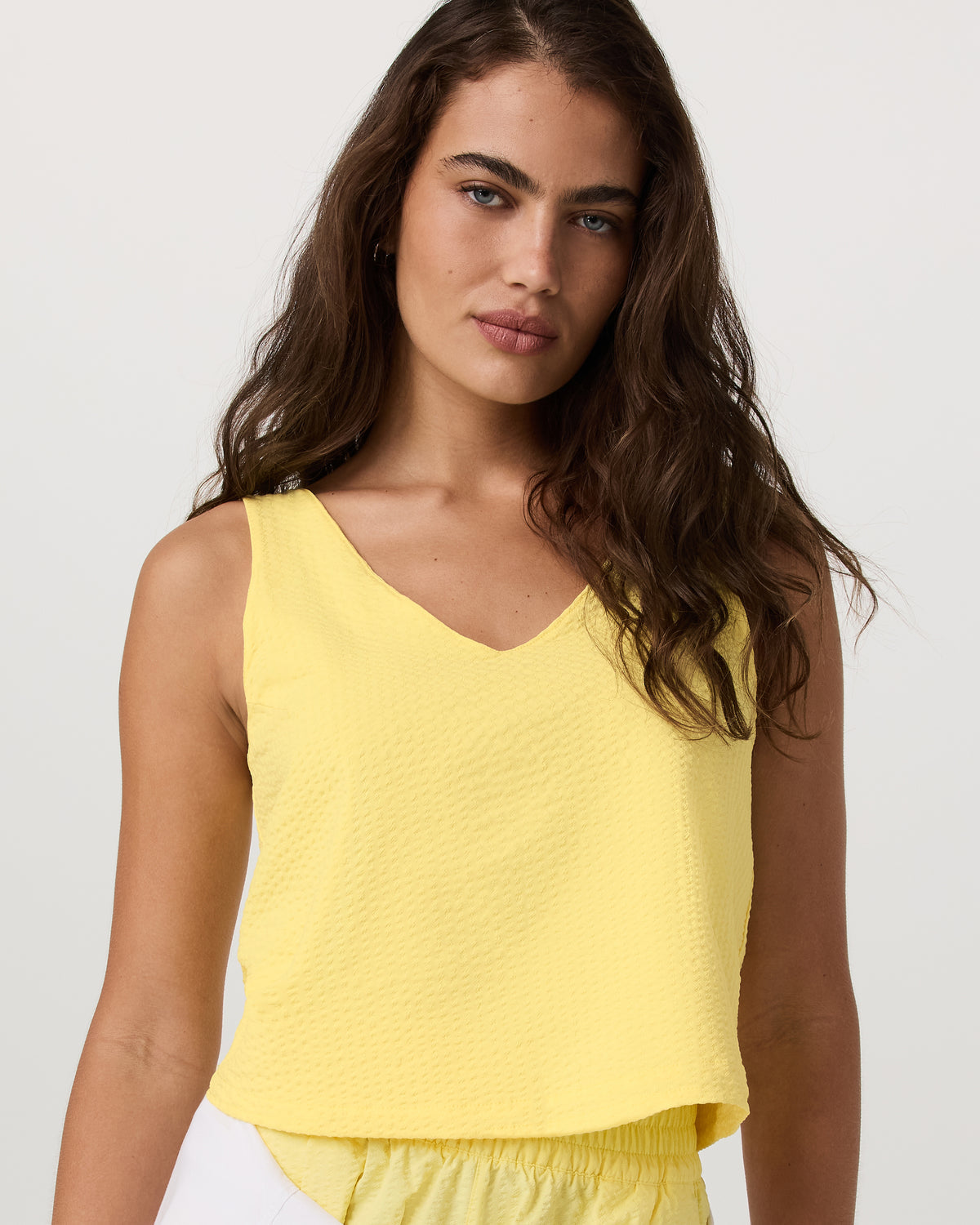 Villa Textured Crop Tank Sunlight | Vuori for sale