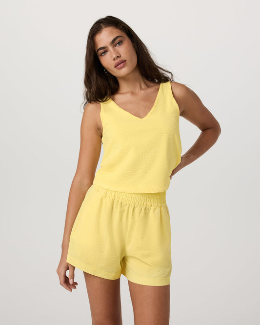 Villa Textured Crop Tank Sunlight | Vuori for sale