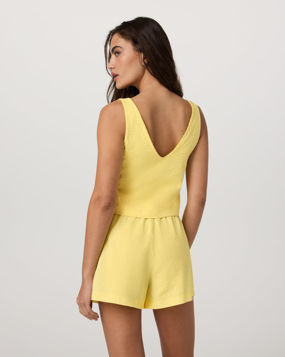 Villa Textured Crop Tank Sunlight | Vuori for sale