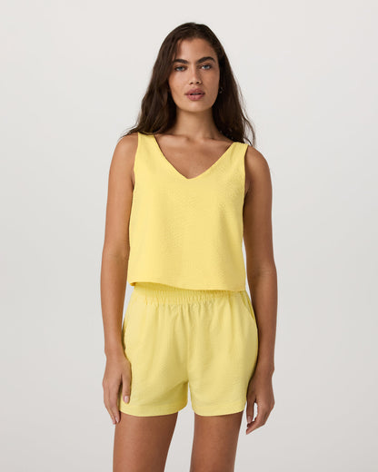 Villa Textured Crop Tank Sunlight | Vuori for sale