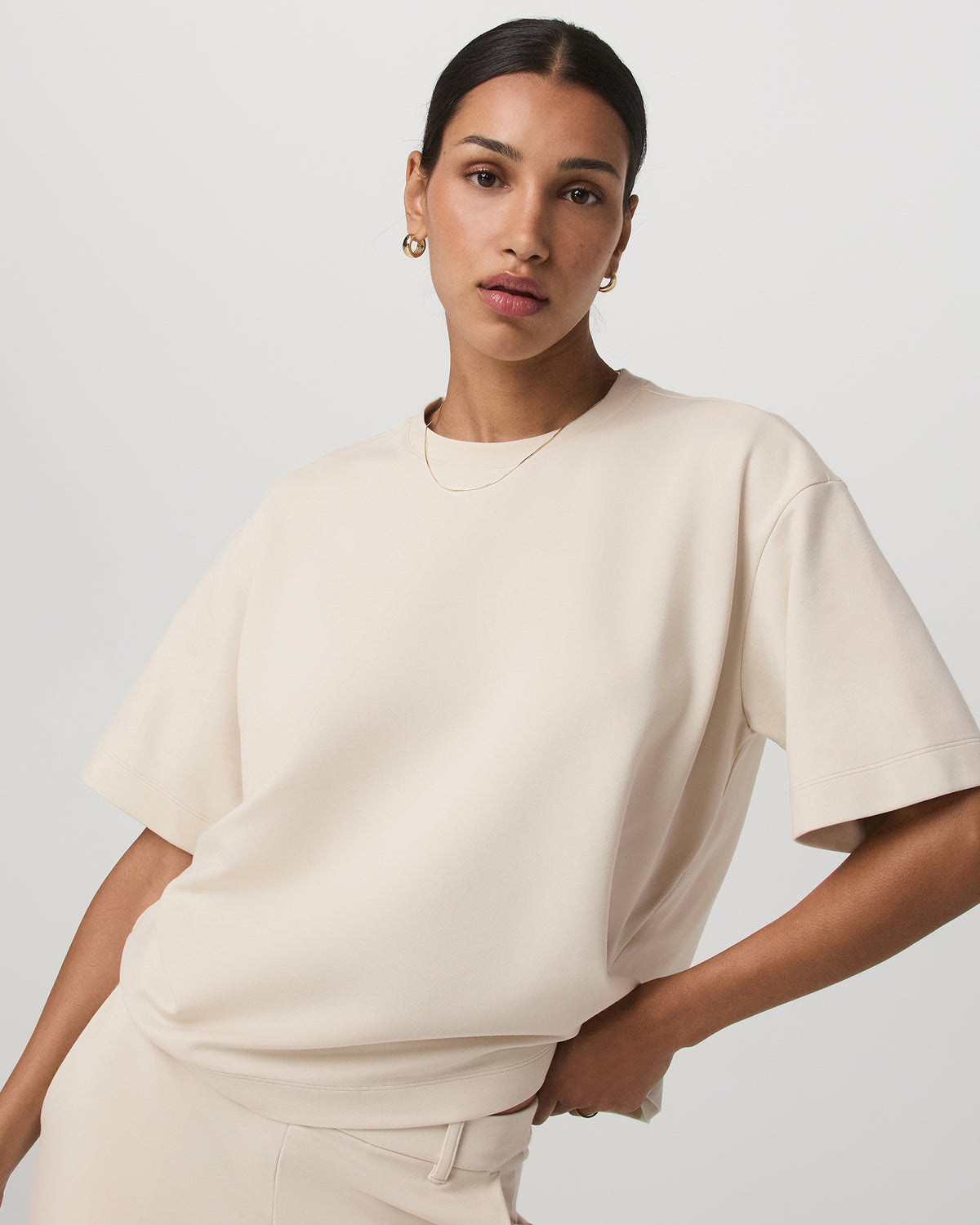 Short Sleeve Maven Oversized Tee Women's Bone Tee Shirt | Vuori sale